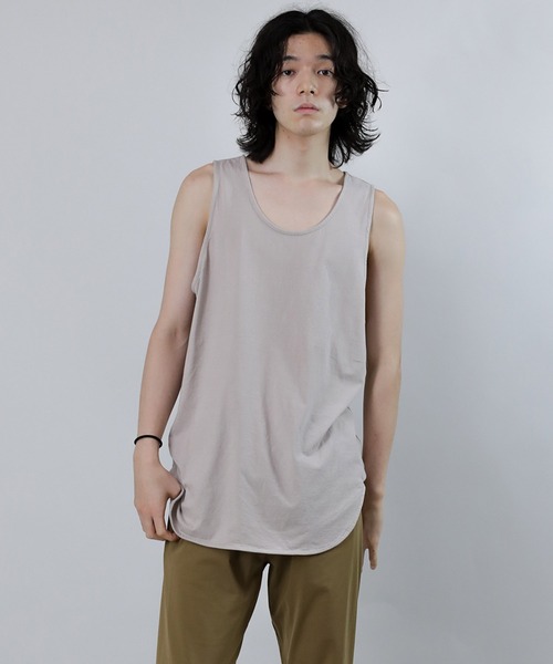 Iroquois(イロコイ)の「LAYERED LONG T/T(タンクトップ・メンズ・グリーン/ブルー/イエロー/ベージュ/パープル/ブラック/ホワイト・1/2/3)」の4枚目の写真