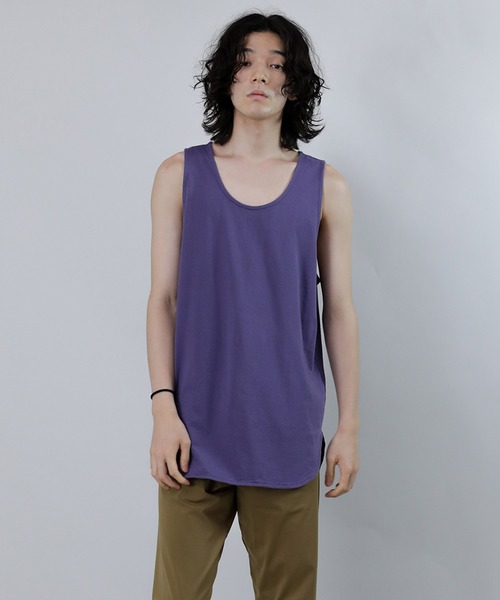 Iroquois(イロコイ)の「LAYERED LONG T/T(タンクトップ・メンズ・グリーン/ブルー/イエロー/ベージュ/パープル/ブラック/ホワイト・1/2/3)」の6枚目の写真