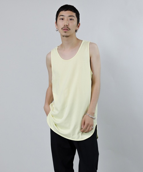 Iroquois(イロコイ)の「LAYERED LONG T/T(タンクトップ・メンズ・グリーン/ブルー/イエロー/ベージュ/パープル/ブラック/ホワイト・1/2/3)」の7枚目の写真