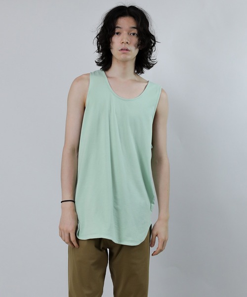 Iroquois(イロコイ)の「LAYERED LONG T/T(タンクトップ・メンズ・グリーン/ブルー/イエロー/ベージュ/パープル/ブラック/ホワイト・1/2/3)」の5枚目の写真