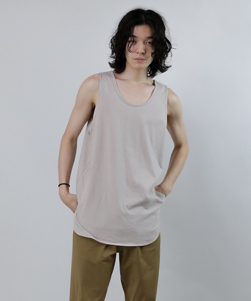 Iroquois(イロコイ)の「LAYERED LONG T/T(タンクトップ・メンズ・グリーン/ブルー/イエロー/ベージュ/パープル/ブラック/ホワイト・1/2/3)」の14枚目の写真