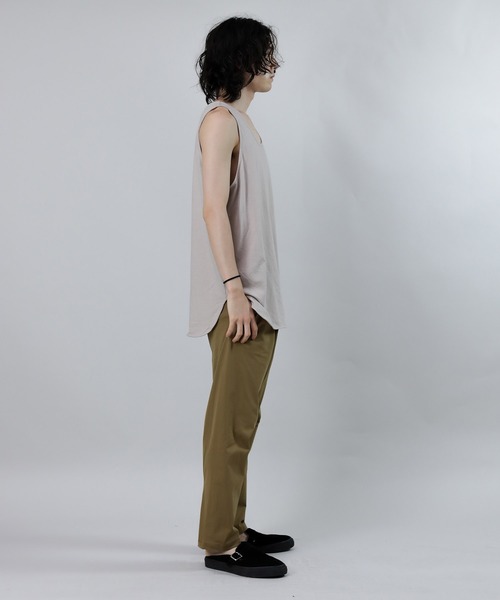 Iroquois(イロコイ)の「LAYERED LONG T/T(タンクトップ・メンズ・グリーン/ブルー/イエロー/ベージュ/パープル/ブラック/ホワイト・1/2/3)」の16枚目の写真