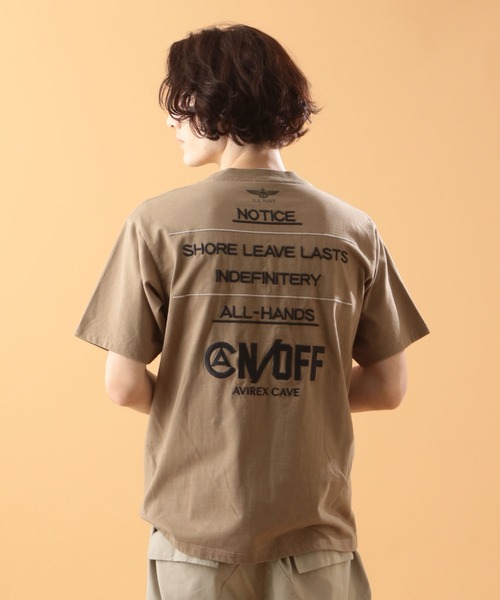 AVIREX(アヴィレックス)の「ヘビーオンス エンブロイダリー Tシャツ ノウティス/HEAVY OZ EMBROIDERY T-SHIRT NOTICE/アヴィレックス/AVIREX(Tシャツ/カットソー・メンズ・ブラック/オフホワイト/ミント/モカ・MEDIUM/LARGE/X-LARGE/XX-LARGE)」の3枚目の写真