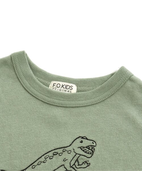 F.O.KIDS(エフオーキッズ)の「ゆる恐竜刺繍Tシャツ(Tシャツ/カットソー・キッズ・ブラウン/チャコール/グレー/ミント・80/90/95/100/110/120/130/140)」の9枚目の写真