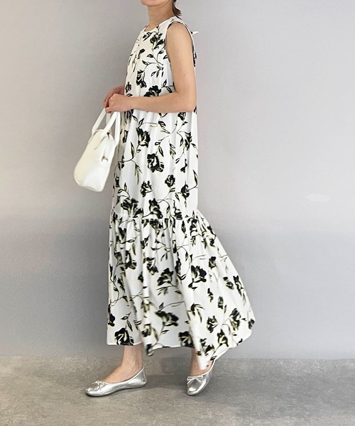 PICCIN（ピッチン）の「裾切替えフラワーワンピース（ワンピース・レディース・ブラック/オフホワイト・M/L）」の8枚目の写真