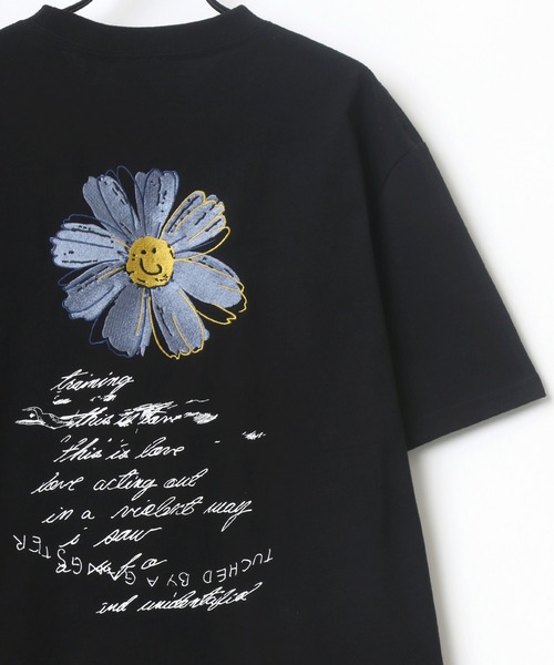 (What it isNt)ART BY MARKGONZALES(ワットイットイズント)の「(What it isNt) ART BY MARKGONZALES/(ワットイットイズント) アートバイマークゴンザレス ビッグシルエット バックプリント エンジェル デイジー 刺繍 グラフィック イラスト Tシャツ(Tシャツ/カットソー・メンズ・ホワイト/ブラック/ミント/ホワイト系その他/ブラック系その他/ブルー系その他・M/L/XL)」の5枚目の写真