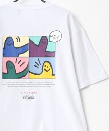 (What it isNt) ART BY MARKGONZALES/(ワットイットイズント) アートバイマークゴンザレス ビッグシルエット バックプリント エンジェル デイジー 刺繍 グラフィック イラスト Tシャツ