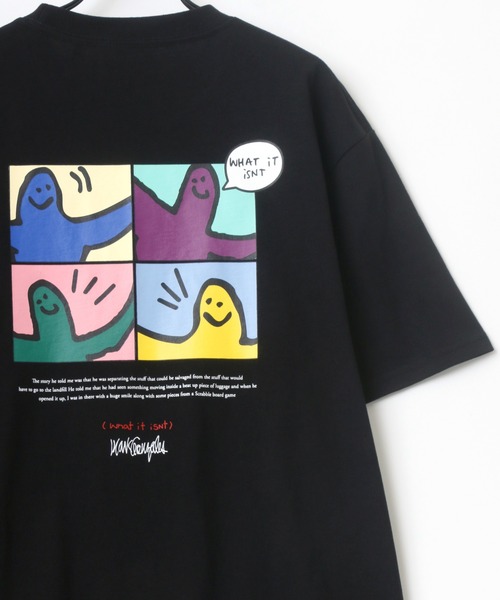 (What it isNt)ART BY MARKGONZALES(ワットイットイズント)の「(What it isNt) ART BY MARKGONZALES/(ワットイットイズント) アートバイマークゴンザレス ビッグシルエット バックプリント エンジェル デイジー 刺繍 グラフィック イラスト Tシャツ(Tシャツ/カットソー・メンズ・ホワイト/ブラック/ミント/ホワイト系その他/ブラック系その他/ブルー系その他・M/L/XL)」の4枚目の写真