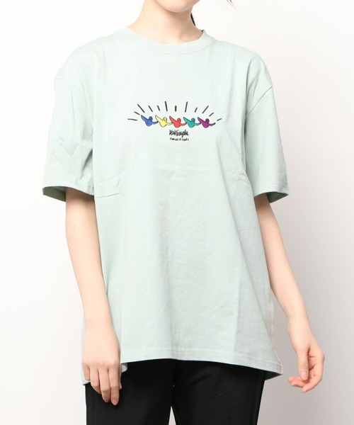 (What it isNt)ART BY MARKGONZALES(ワットイットイズント)の「(What it isNt) ART BY MARKGONZALES/(ワットイットイズント) アートバイマークゴンザレス ビッグシルエット バックプリント エンジェル デイジー 刺繍 グラフィック イラスト Tシャツ(Tシャツ/カットソー・メンズ・ホワイト/ブラック/ミント/ホワイト系その他/ブラック系その他/ブルー系その他・M/L/XL)」の7枚目の写真