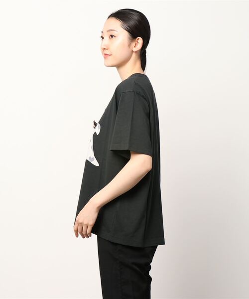BOHEMIANS(ボヘミアンズ)の「BOHEMIANS/ボヘミアンズ HEART DOT BOGEY pt LOOSE S/S Tee ハートドットボギーTシャツ(Tシャツ/カットソー・レディース・ホワイト/チャコール・X-SMALL)」の3枚目の写真
