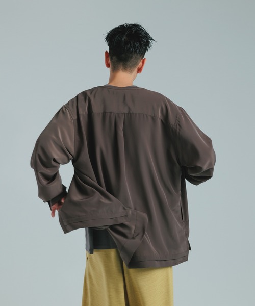 ADAM ET ROPE'（アダムエロペ）の「【WEB限定】AFA ルーズスリーブ ワイド カーディガンシャツ/サステナブル（シャツ/ブラウス・メンズ・ピンク/グリーン/ネイビー/ダークブラウン/オフホワイト・L/M）」の15枚目の写真