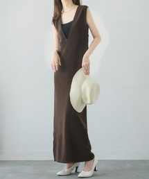 NEUNA | ２WAY横スリット Uネック/Vネックワンピース(ワンピース)