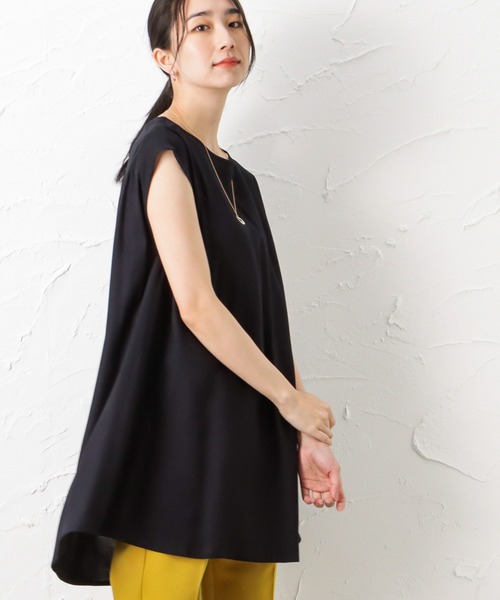 NAVY（ネイビー）の「インドレーヨン バックギャザーブラウス（シャツ/ブラウス・レディース・ネイビー/ベージュ/ブラック・フリー）」の3枚目の写真