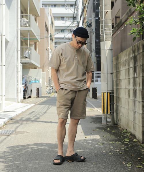 WAIPER.inc(ワイパーインク)の「Good wear グッドウェア ウエストリブショートパンツ(スウェットパンツ・メンズ・ブラック/ベージュ/ネイビー/杢グレー/カーキ・S/L/XL/M)」の12枚目の写真
