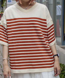 GLOSTER | 【GLOSTER/グロスター】ガンジーニット VネックTシャツ(Tシャツ/カットソー)