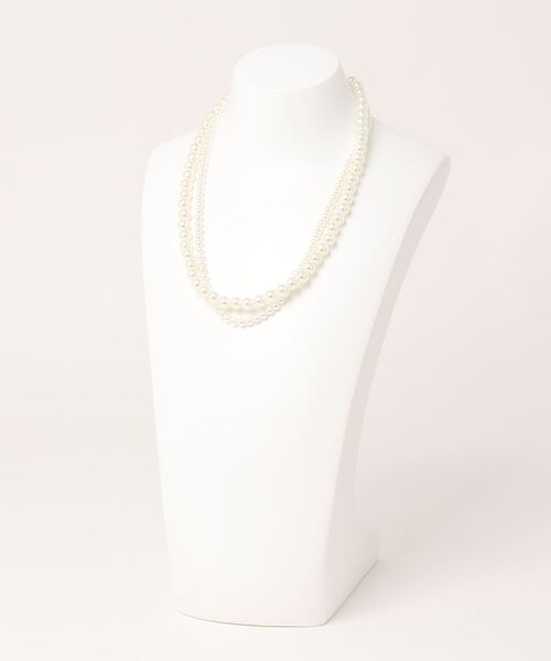 LOWRYS FARM（ローリーズファーム）の「２ＳＥＴレイヤードネックレス　294686（ネックレス・レディース・グレー/アイボリー・FREE）」の3枚目の写真