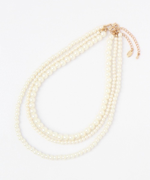 LOWRYS FARM（ローリーズファーム）の「２ＳＥＴレイヤードネックレス　294686（ネックレス・レディース・グレー/アイボリー・FREE）」の2枚目の写真