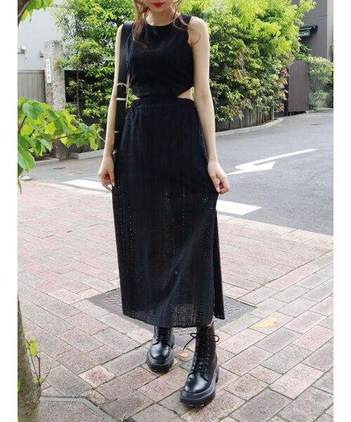 EVRIS（エヴリス）の「【WEB限定】コットンレースバックオープンワンピース（ワンピース・レディース・ホワイト/ブラック/オレンジ・FREE）」の17枚目の写真