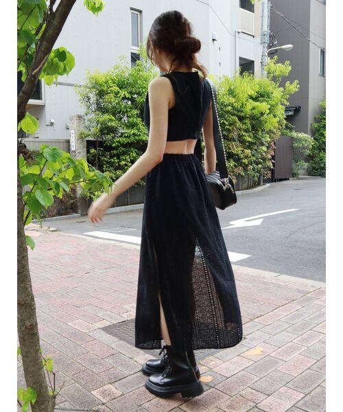 EVRIS（エヴリス）の「【WEB限定】コットンレースバックオープンワンピース（ワンピース・レディース・ホワイト/ブラック/オレンジ・FREE）」の15枚目の写真