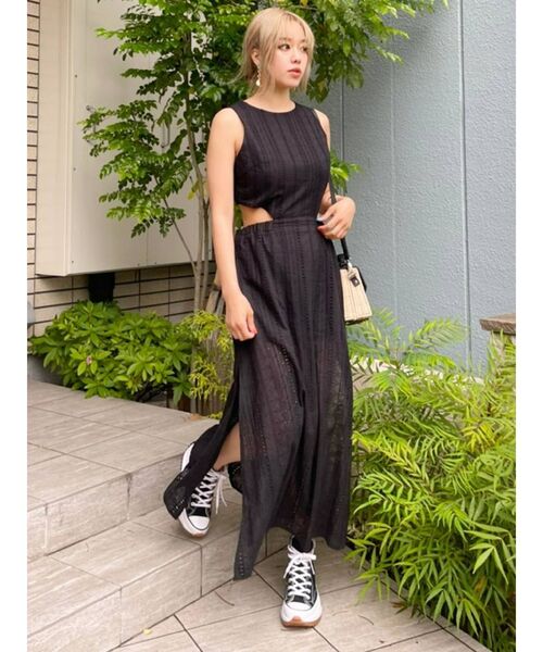 EVRIS（エヴリス）の「【WEB限定】コットンレースバックオープンワンピース（ワンピース・レディース・ホワイト/ブラック/オレンジ・FREE）」の12枚目の写真