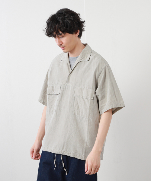 JOURNAL STANDARD J.S HOMESTEAD(ジャーナルスタンダードホームステッド)の「【J.S Homestead】海軍 プルオーバー 半袖シャツ(シャツ/ブラウス・メンズ・ブラック/ネイビー/ベージュ系その他・MEDIUM/LARGE)」の1枚目の写真