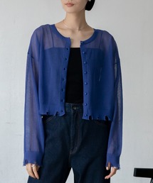 ダメージシアーニットカーディガン