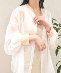 sango | シアーストライプバイカラーシャツ(シャツ/ブラウス)