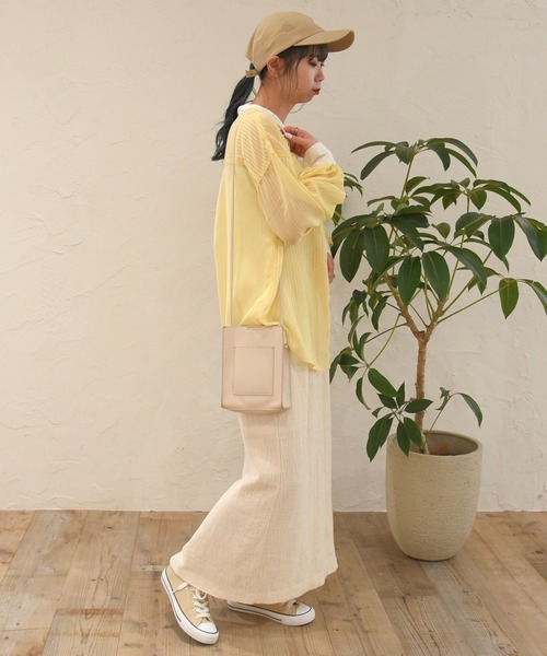 sango（sango）の「シアーストライプバイカラーシャツ（シャツ/ブラウス・レディース・オフホワイト/イエロー/ミント・FREE）」の10枚目の写真