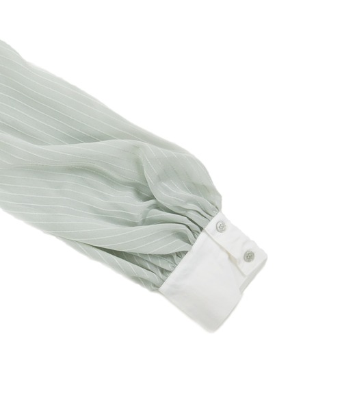 sango（sango）の「シアーストライプバイカラーシャツ（シャツ/ブラウス・レディース・オフホワイト/イエロー/ミント・FREE）」の16枚目の写真