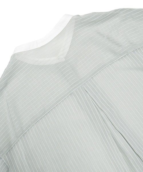 sango（sango）の「シアーストライプバイカラーシャツ（シャツ/ブラウス・レディース・オフホワイト/イエロー/ミント・FREE）」の21枚目の写真