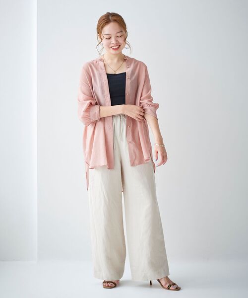 le.coeur blanc(ルクールブラン)の「レーヨン麻イージーパンツ(その他パンツ・レディース・ダークブラウン/ライトグリーン/サンドベージュ/ホワイト系その他・38/36)」の6枚目の写真