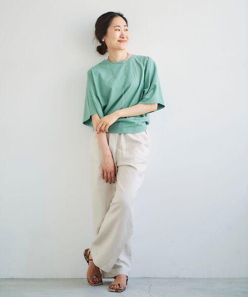 le.coeur blanc(ルクールブラン)の「レーヨン麻イージーパンツ(その他パンツ・レディース・ダークブラウン/ライトグリーン/サンドベージュ/ホワイト系その他・38/36)」の7枚目の写真