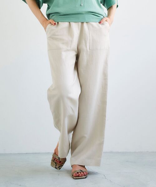 le.coeur blanc(ルクールブラン)の「レーヨン麻イージーパンツ(その他パンツ・レディース・ダークブラウン/ライトグリーン/サンドベージュ/ホワイト系その他・38/36)」の8枚目の写真