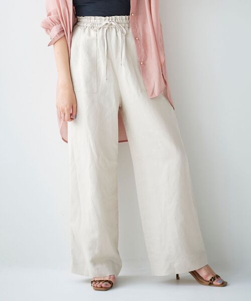 le.coeur blanc(ルクールブラン)の「レーヨン麻イージーパンツ(その他パンツ・レディース・ダークブラウン/ライトグリーン/サンドベージュ/ホワイト系その他・38/36)」の10枚目の写真