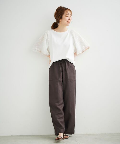 le.coeur blanc(ルクールブラン)の「レーヨン麻イージーパンツ(その他パンツ・レディース・ダークブラウン/ライトグリーン/サンドベージュ/ホワイト系その他・38/36)」の16枚目の写真
