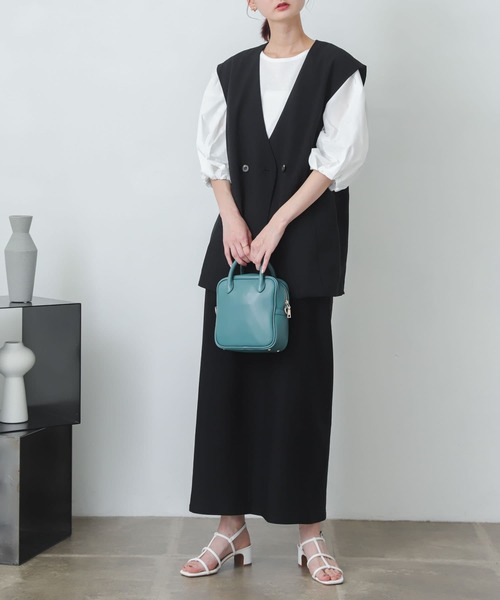 SENSE OF PLACE by URBAN RESEARCH(センスオブプレイスバイアーバンリサーチ)の「スクエアハンドルボストンバッグ(ボストンバッグ・レディース・パープル/ブルー/モカ/ブラック系その他/ブラック・ONE)」の7枚目の写真