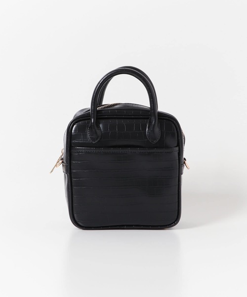 SENSE OF PLACE by URBAN RESEARCH(センスオブプレイスバイアーバンリサーチ)の「スクエアハンドルボストンバッグ(ボストンバッグ・レディース・パープル/ブルー/モカ/ブラック系その他/ブラック・ONE)」の11枚目の写真