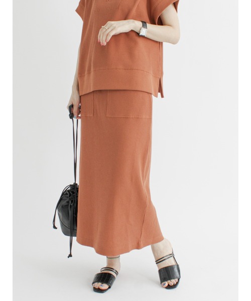 Lugnoncure（ルノンキュール）の「タイトスカート【セットアップ】（スカート・レディース・ブラック/オレンジ/キナリ・ﾌﾘ-）」の3枚目の写真