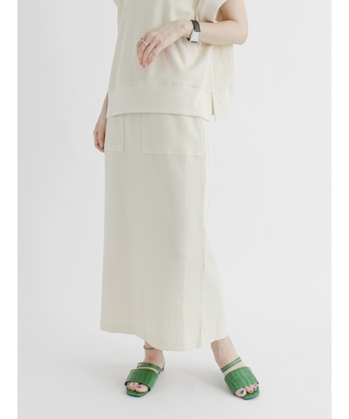 Lugnoncure（ルノンキュール）の「タイトスカート【セットアップ】（スカート・レディース・ブラック/オレンジ/キナリ・ﾌﾘ-）」の2枚目の写真