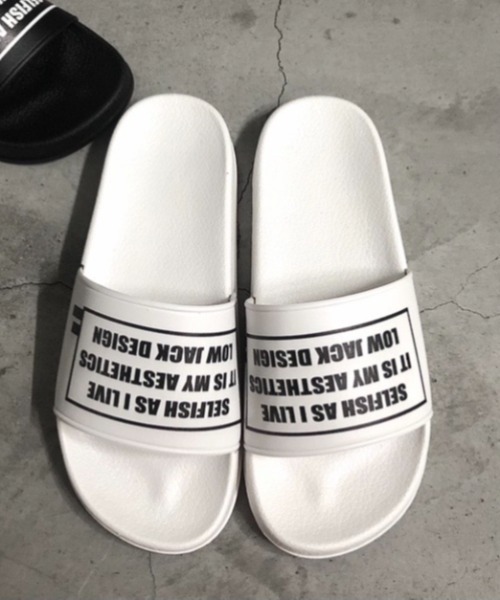 BLVCK PARIS★男女OK! シグネチャーサンダル ロゴ シャワサン セール】LOW JACK DESIGN シガレットボックスロゴ シャワー