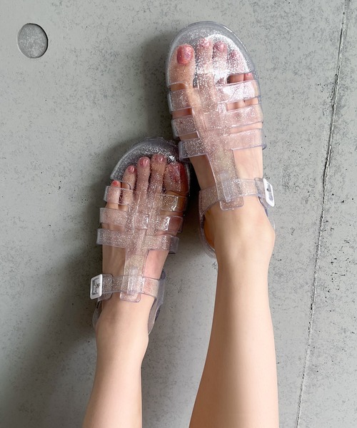 AMOUR BOX（アムールボックス）の「クリアグルカサンダル（サンダル・レディース・ブラック/クリアブラック/シルバー系その他2/ゴールド系その他2・38/39/36/37/40）」の3枚目の写真