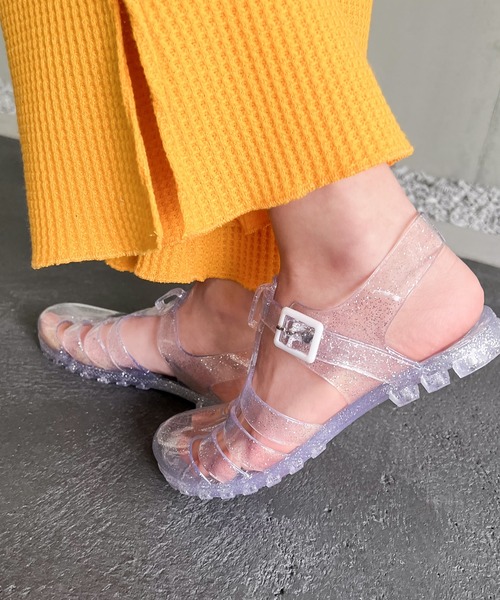 AMOUR BOX（アムールボックス）の「クリアグルカサンダル（サンダル・レディース・ブラック/クリアブラック/シルバー系その他2/ゴールド系その他2・38/39/36/37/40）」の8枚目の写真