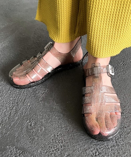 AMOUR BOX（アムールボックス）の「クリアグルカサンダル（サンダル・レディース・ブラック/クリアブラック/シルバー系その他2/ゴールド系その他2・38/39/36/37/40）」の9枚目の写真