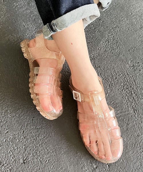 AMOUR BOX（アムールボックス）の「クリアグルカサンダル（サンダル・レディース・ブラック/クリアブラック/シルバー系その他2/ゴールド系その他2・38/39/36/37/40）」の19枚目の写真