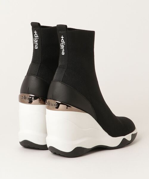 +diana（プラスダイアナ）の「ハイウェッジ ストレッチニットショートブーツ（ブーツ・レディース・ブラック/ブラック×ブラック・22.5cm/23.5cm/24.5cm/25.5cm/23.0cm/24.0cm/25.0cm/22.0cm/21.5cm）」の15枚目の写真