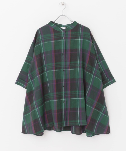 URBAN RESEARCH DOORS（アーバンリサーチドアーズ）の「カラーチェックフレアシャツ（シャツ/ブラウス・レディース・ブラウン系その他/グリーン系その他・MEDIUM）」の18枚目の写真