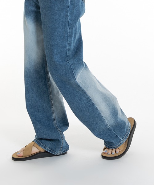 FOLLOWIN（フォロウィン）の「シンプルクロスサンダルスリッパ（サンダル・レディース・ブラック/ネイビー/ブラウン/アイボリー・24cm/25cm/26cm/27cm/23㎝）」の18枚目の写真