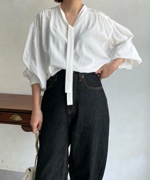 DouDou | ボウタイリボンブラウス(シャツ/ブラウス)