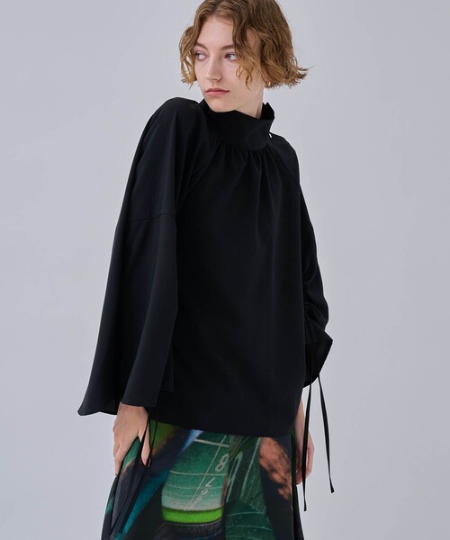 CITY TOKYO（シティトウキョウ）の「ドロストスリーブスタンドカラーブラウス（シャツ/ブラウス・レディース・ブラック/パープル/ホワイト・FREE）」の17枚目の写真