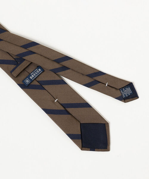 BREUER（ブリューワー）の「BREUER / シルクコットン ストライプ ネクタイ（ネクタイ・メンズ・ネイビー/オリーブ/インディゴブルー/ブルー系その他3・ONE SIZE）」の6枚目の写真